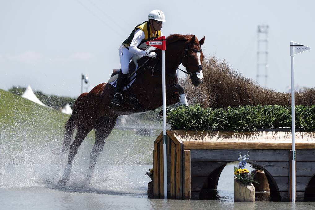 Culcairn-born and raised Andrew Hoy aboard Vassily de Lassos at the Tokyo Olympics in 2021. The 65-year-old has been left out of the Australian team for the Paris 2024 Olympics after winning two medals three years earlier. Picture by AP