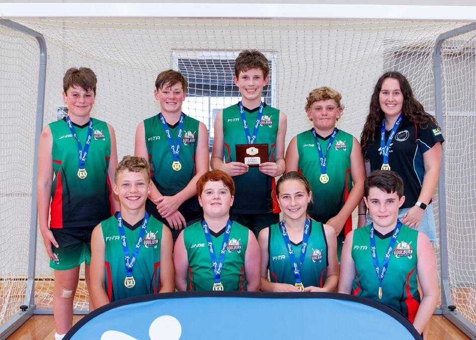 Dark horses: The Goulburn Under 13s Boys looked unlikely to play just days out from the tournament, but managed to cobble together a championship-calibre side. Photo: Goulburn District Hockey Association.