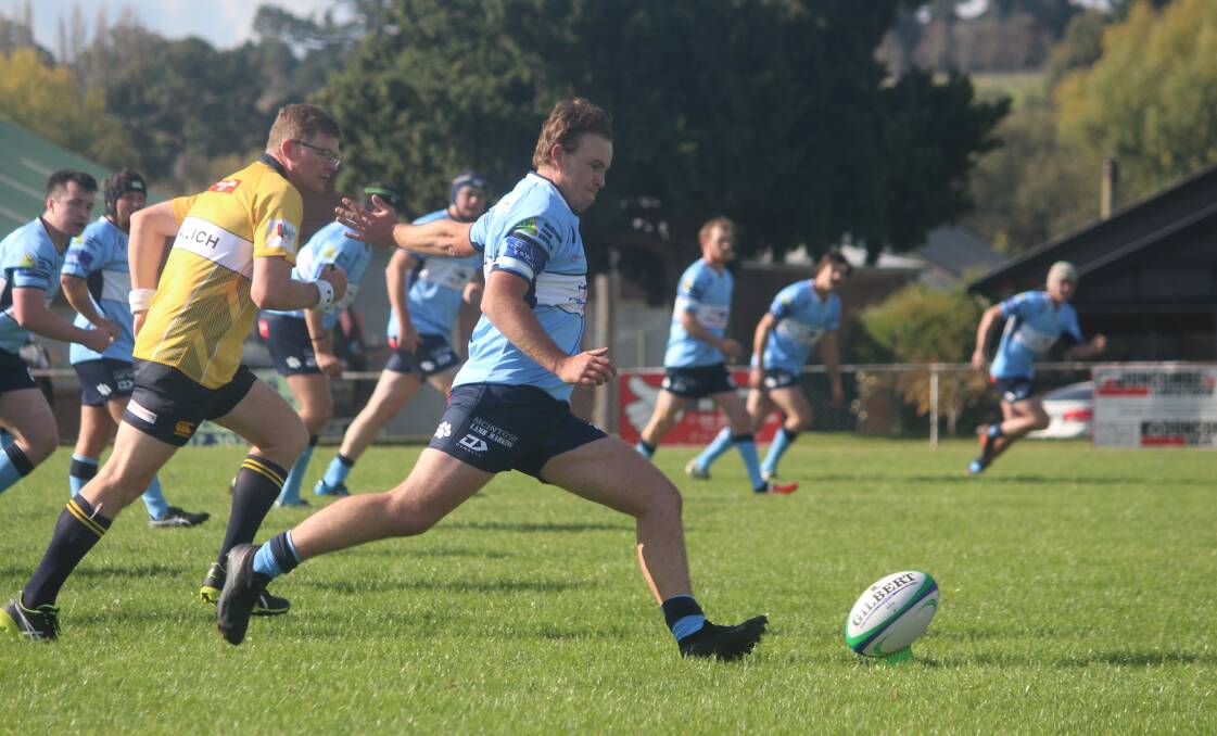 Lined up: Liam Jones kicked well for Crookwell on the weekend, and slotted six conversions for the visiting side in Bermagui. Photo: Zac Lowe.