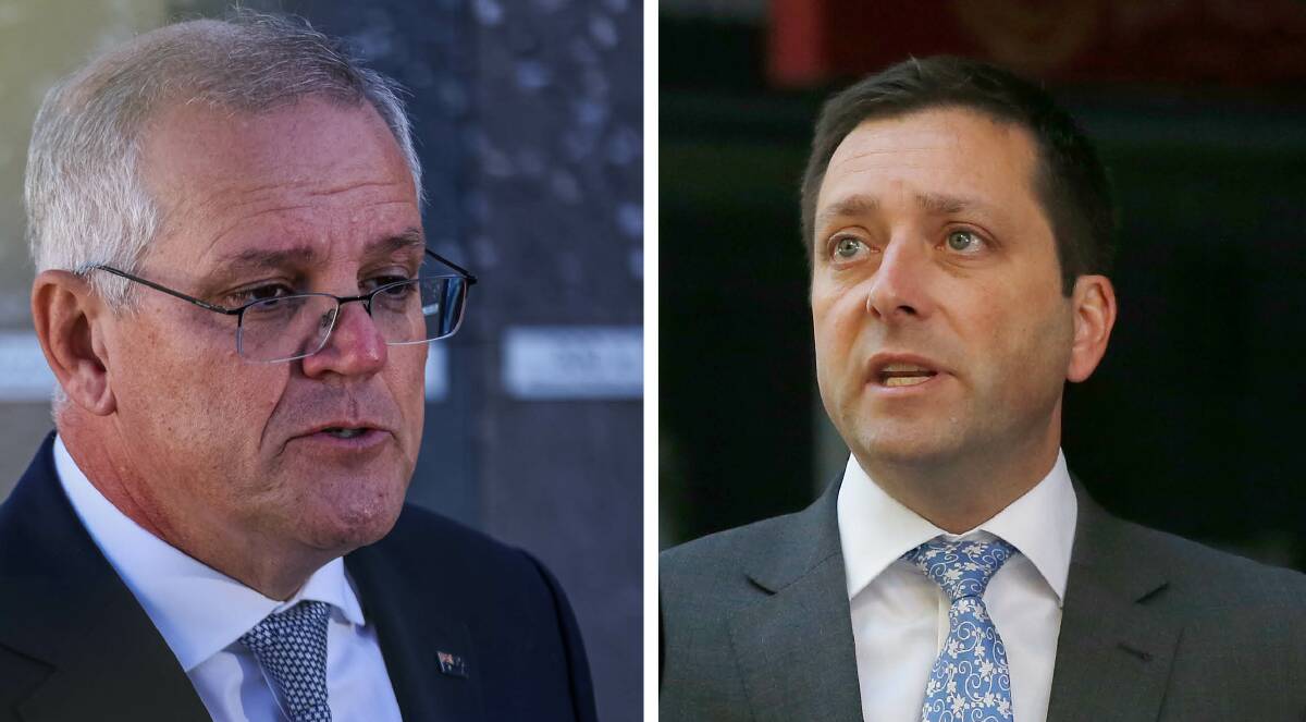 Scott Morrison and Matthew Guy's election losses this year proved that the underlying problem for the Liberal Party is its coalition with the Nationals. Pictures Getty Images