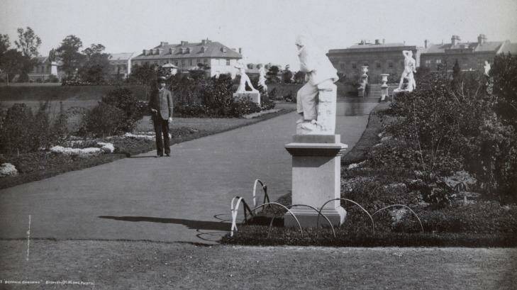 Pathway and statues in the Royal Botanic Gardens c.1880. Photo: Supplied