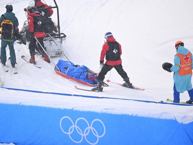 Snowboarder Belle Brockhoff was taken to hospital after a crash at the Beijing Olympics.