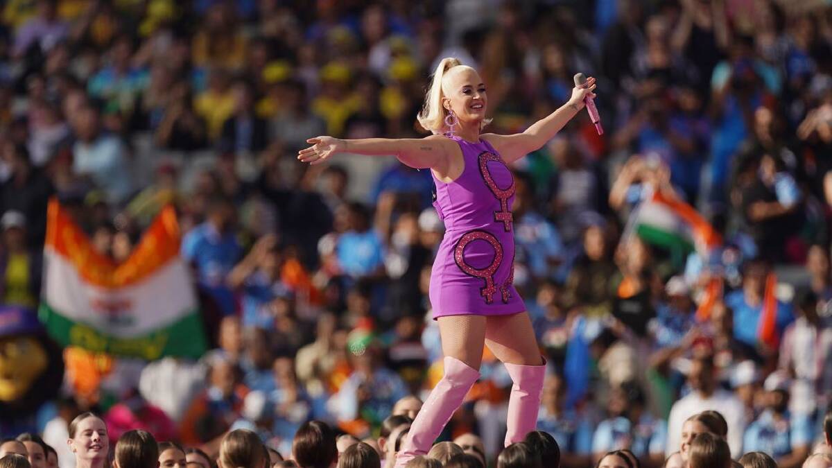 In 2020, Katy Perry sang at the Women's T20 World Cup final between Australia and India at the MCG. (Michael Dodge/AAP PHOTOS)