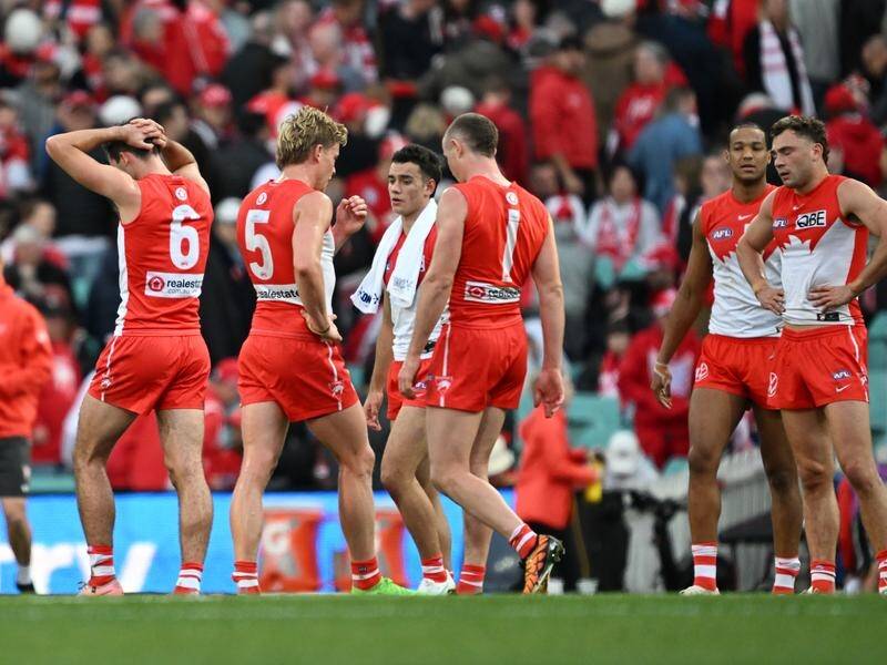 The Swans' loss to the Dockers was just their second of the season. (Dean Lewins/AAP PHOTOS)