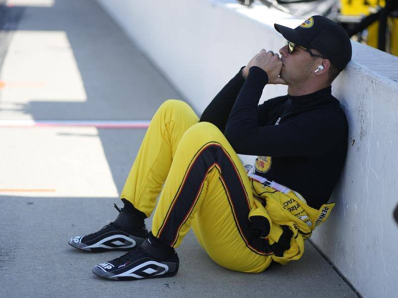 A pensive Scott McLaughlin was left in awe of his own feat of taking pole for the Indy 500. (AP PHOTO)