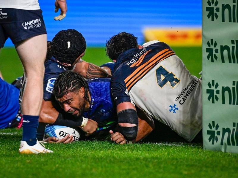 The Blues got the better of the ACT Brumbies in the Super Rugby Pacific semi-finals. (Andrew Cornaga/AAP PHOTOS)