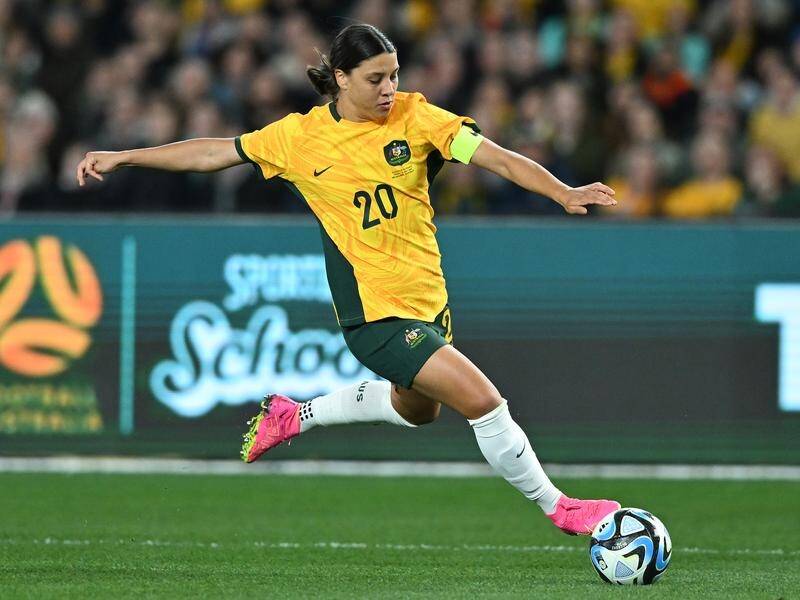 Sam Kerr will carry a weight of expectation on her shoulders during the Women's World Cup. (James Ross/AAP PHOTOS)