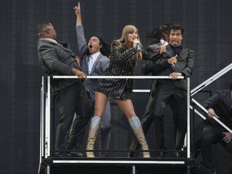 Taylor Swift has played another sold-out show - in Dublin, Ireland - as her Eras Tour continues. (AP PHOTO)