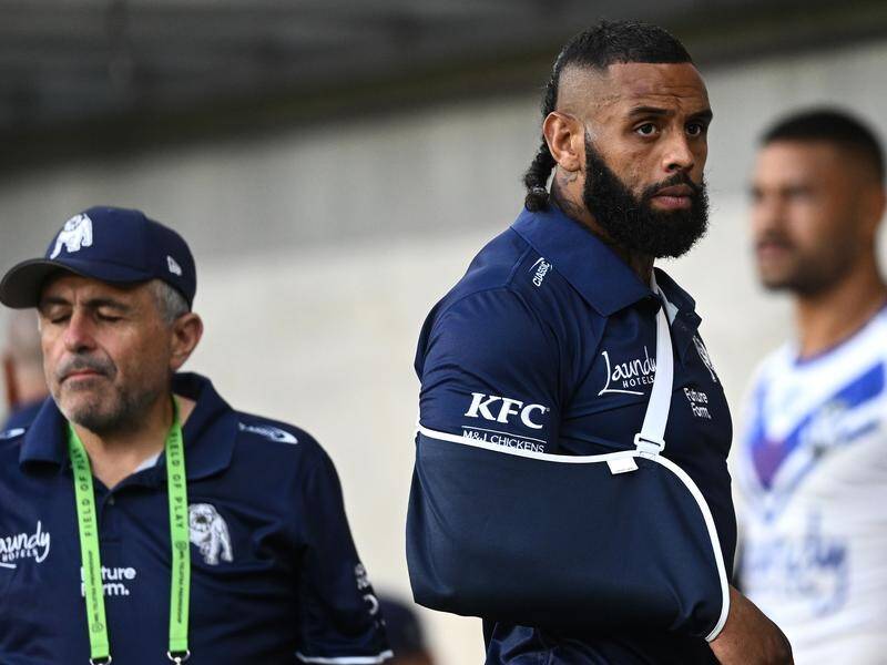 Injured Josh Addo-Carr may have a special surprise for Canterbury fans this week against Cronulla. (Dan Himbrechts/AAP PHOTOS)