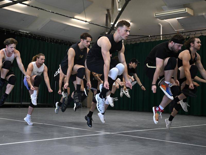 West Side Story ensemble performers must build stamina to perform on a massive harbourside stage. (Dan Himbrechts/AAP PHOTOS)