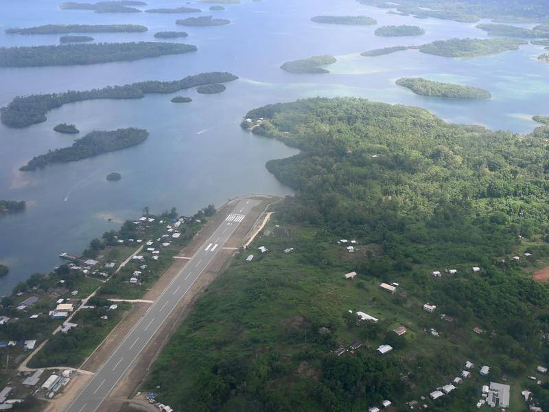 Seghe airfield in Solomon Islands has been upgraded with a new runway courtesy of development aid. (Ben McKay/AAP PHOTOS)