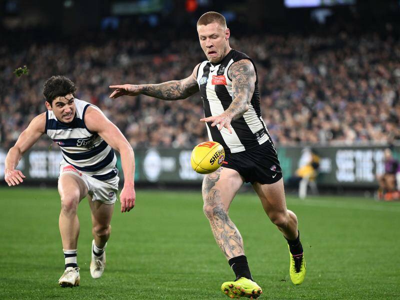 Jordan De Goey could find himself playing up front for Collingwood against Hawthorn on Saturday. Photo: Joel Carrett/AAP PHOTOS