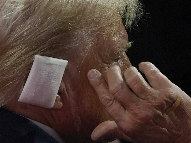Republican presidential candidate Donald Trump sustained an ear injury after a shooting at a rally. Photo: AP PHOTO