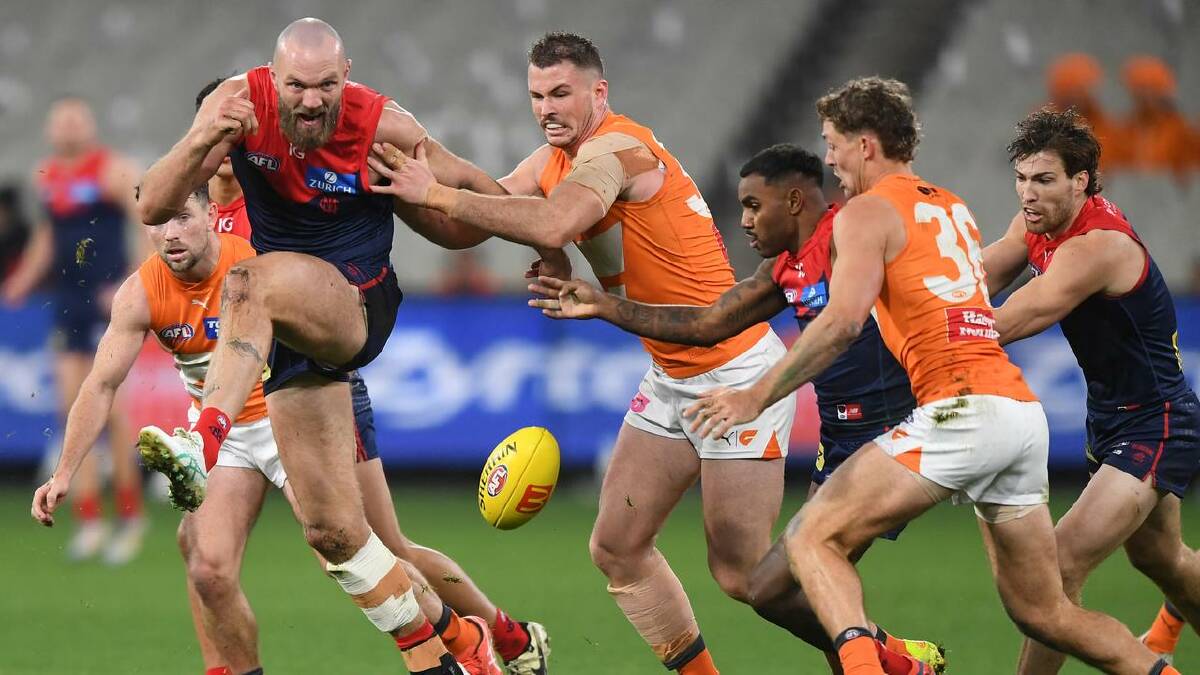 Max Gawn returned for Melbourne, but wasn't at his best against the Giants. (Julian Smith/AAP PHOTOS)