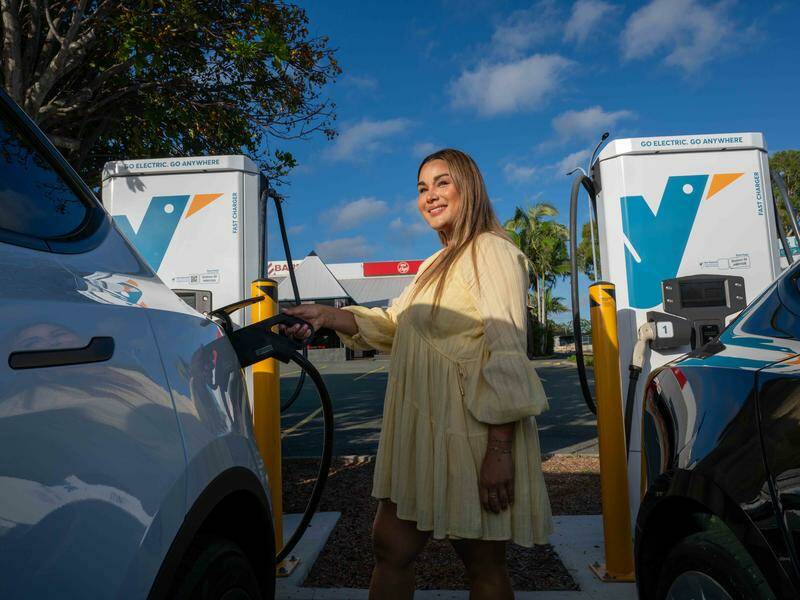 The EV industry wants to make charging electric cars as simple as plugging them in. Photo: Supplied Evie Networks/AAP PHOTOS