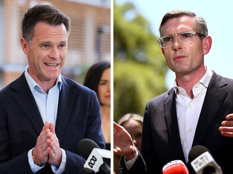 Labor spent big on social media ads featuring Chris Minns in the hope of toppling Dominic Perrottet. (Paul Braven / Dan Himbrechts/AAP PHOTOS)