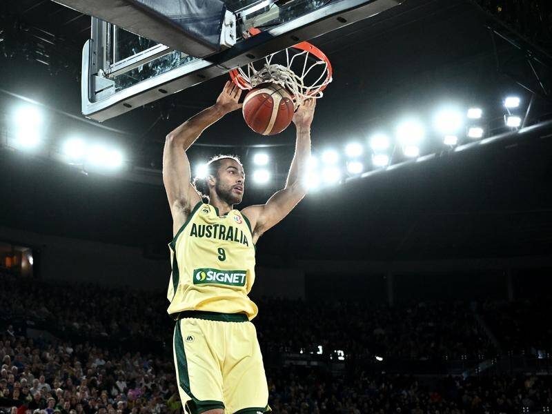 Xavier Cooks faces a nervous few days waiting to learn if he's on the Boomers' Olympic team. (Joel Carrett/AAP PHOTOS)