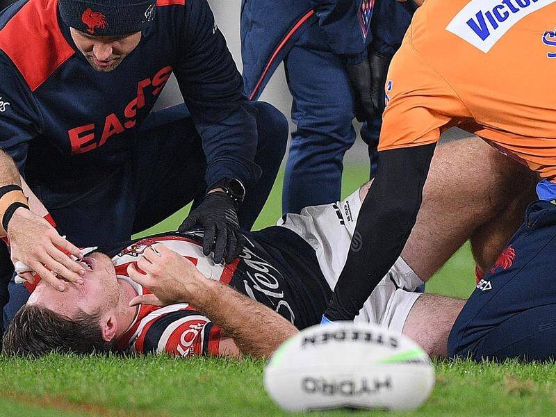 Roosters' Sam Verrills sustained a chronic injury against the Dragons at Bankwest Stadium.