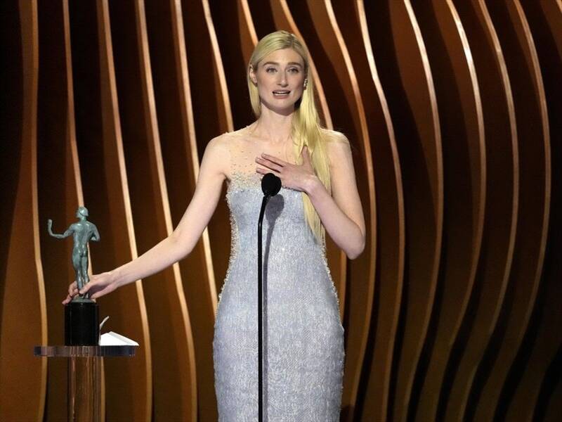 Elizabeth Debicki accepted the award for outstanding performance by a female actor in a drama series (AP PHOTO)