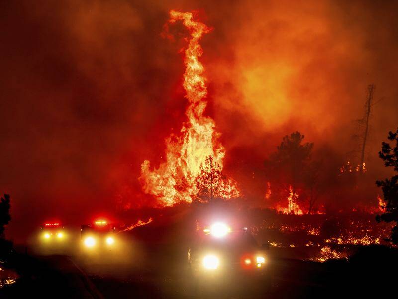 The Park Fire was advancing up to 20 square kilometres an hour on Friday, authorities said. Photo: AP PHOTO