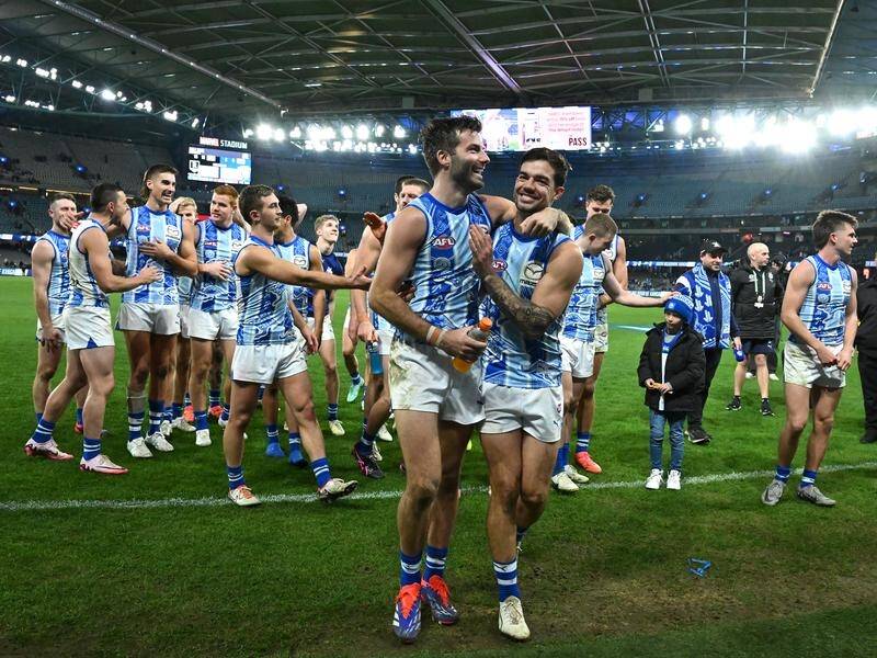 The Kangaroos proved they were up for the fight during their four-point win over the Suns. (James Ross/AAP PHOTOS)