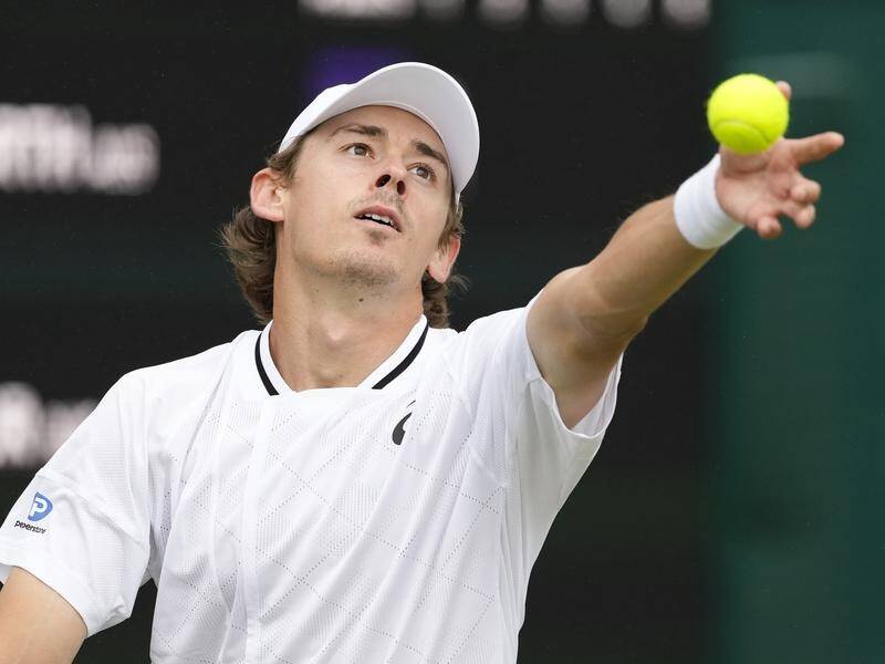 Alex de Minaur could move into the top-six elite in tennis if he wins his next Wimbledon match. (AP PHOTO)