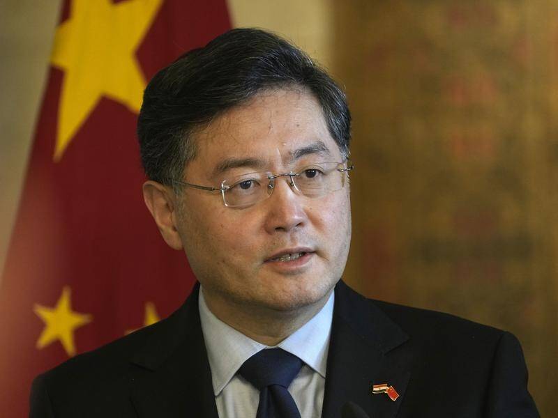 Chinese Foreign Minister Qin Gang says "certain countries" must stop fuelling the fire of conflict. (AP PHOTO)