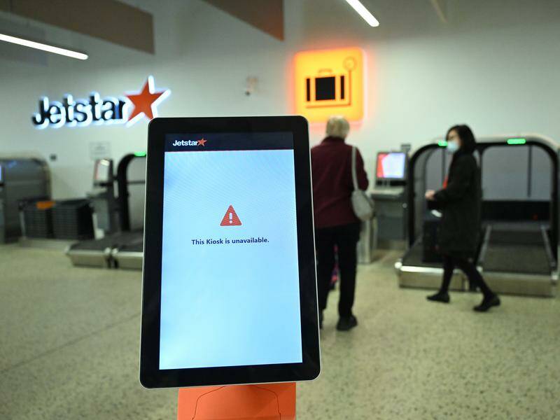 Jetstar was still being affected on Saturday by the flow-on effects of the global IT outage. Photo: James Ross/AAP PHOTOS