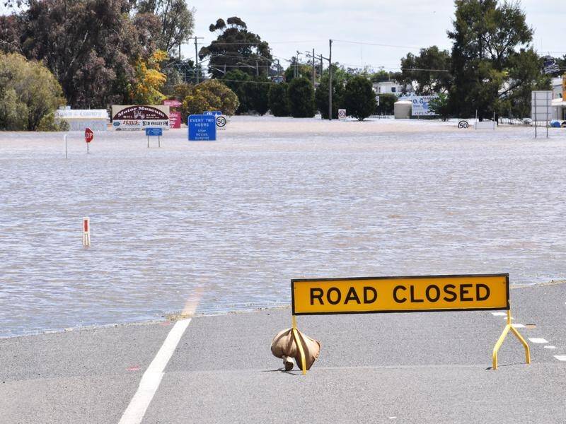 A man's body has been found in a car retrieved from floodwaters in southwestern NSW. (Murray McCloskey/AAP PHOTOS)