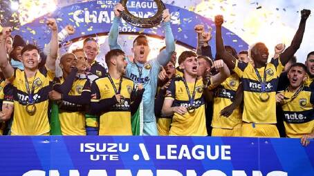 A-League Men champions Central Coast Mariners will be among the clubs hardest hit by a funding drop. (Dan Himbrechts/AAP PHOTOS)