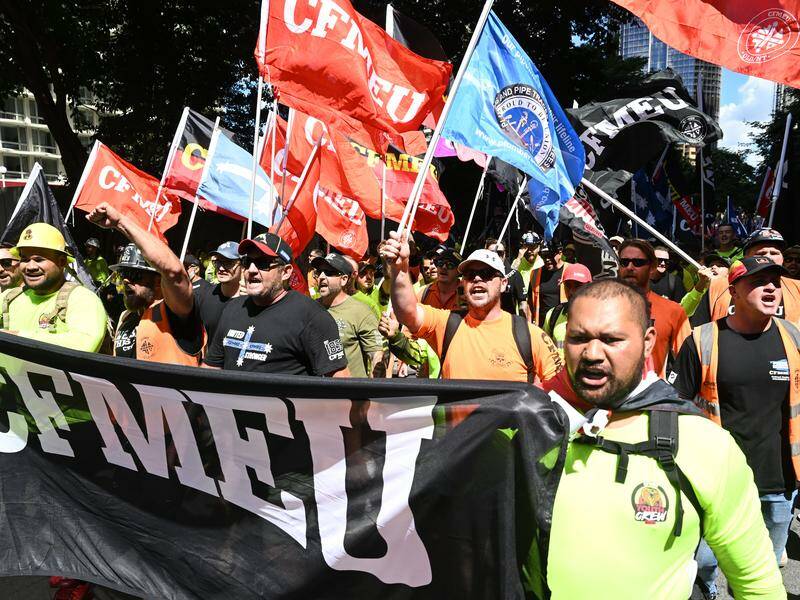 The CFMEU is facing a crisis with the ALP seeking to distance itself from the embattled union. Photo: Darren England/AAP PHOTOS