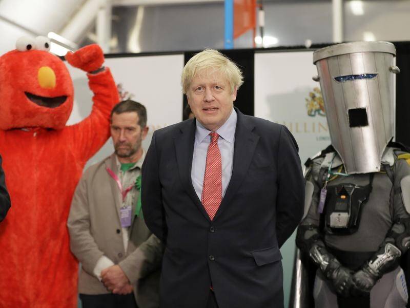 Elmo and Count Binface are familiar faces after running against UK leaders such as Boris Johnson. (AP PHOTO)