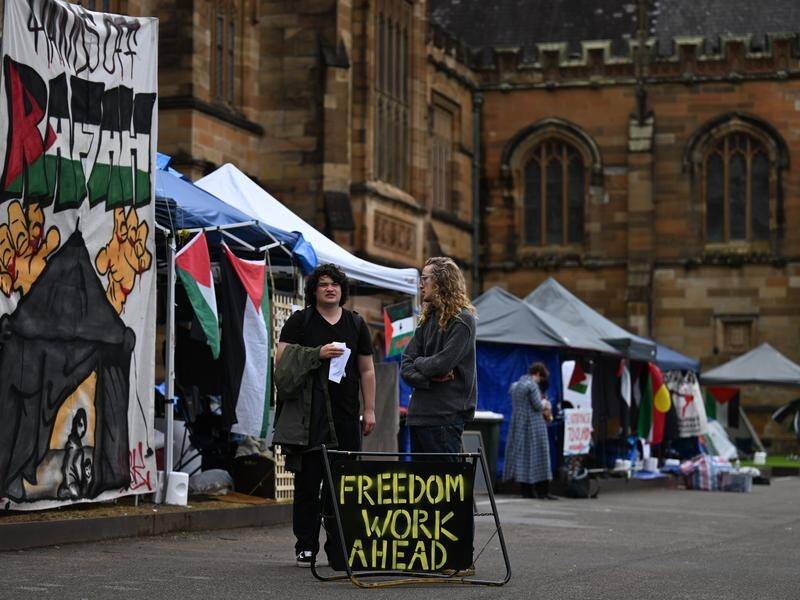 Students say the University of Sydney's strict new campus policy erodes their right to protest. (Dean Lewins/AAP PHOTOS)
