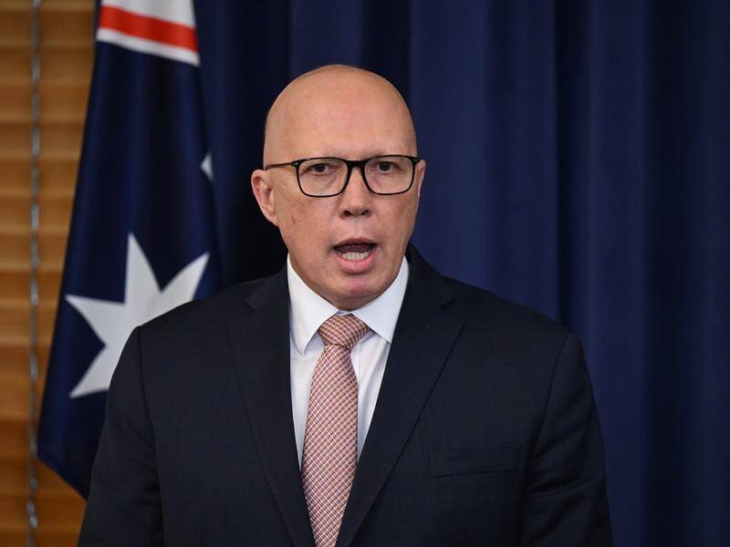 Opposition Leader Peter Dutton wants to break up supermarkets that price-gouge customers. (Lukas Coch/AAP PHOTOS)