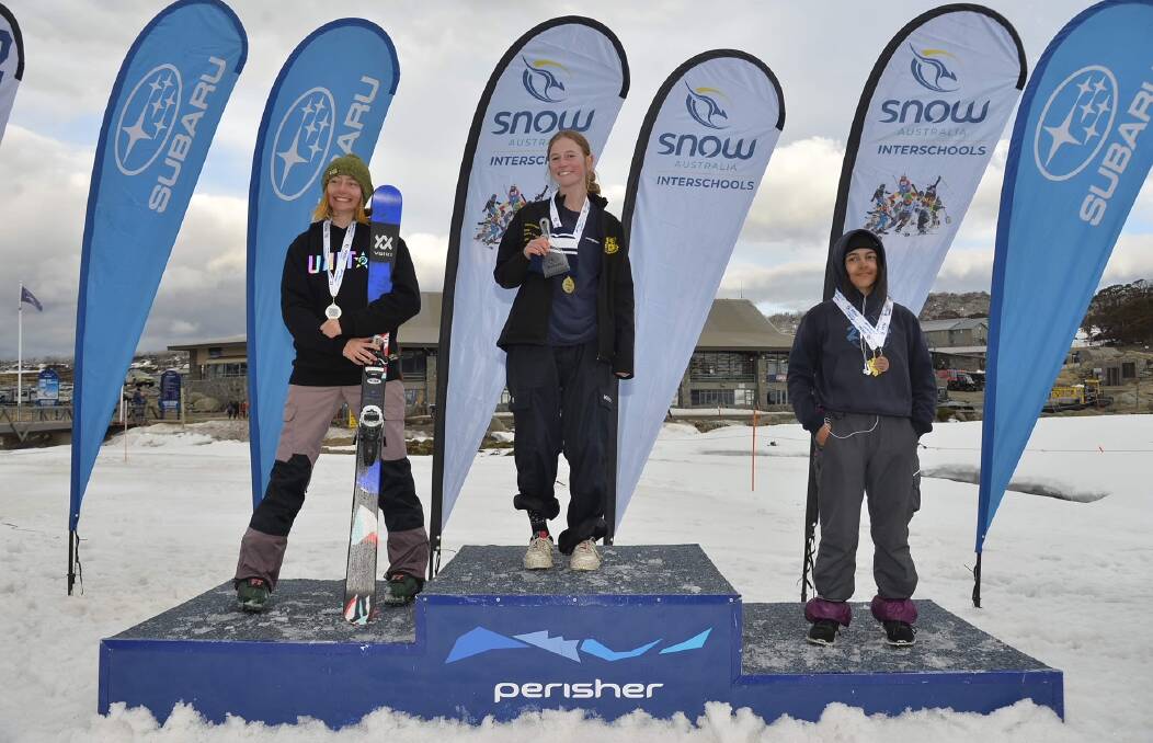 Ella Hurtis (right) came third in her individual slopestyle competition. PIcture supplied. 