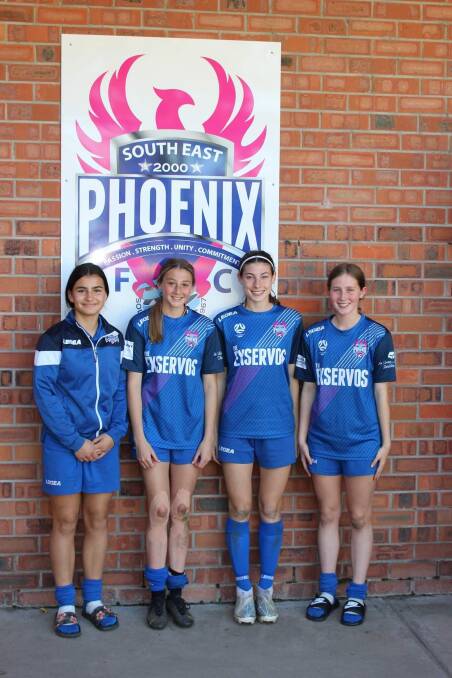Lillian Skelly (second from the left) will represent the Junior Matildas. Picture supplied. 