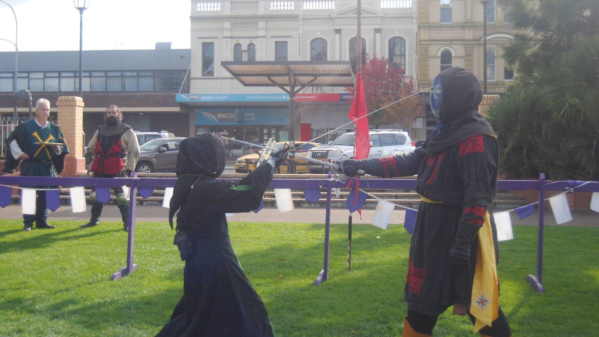 There was medieval fighting at Belmore Park.