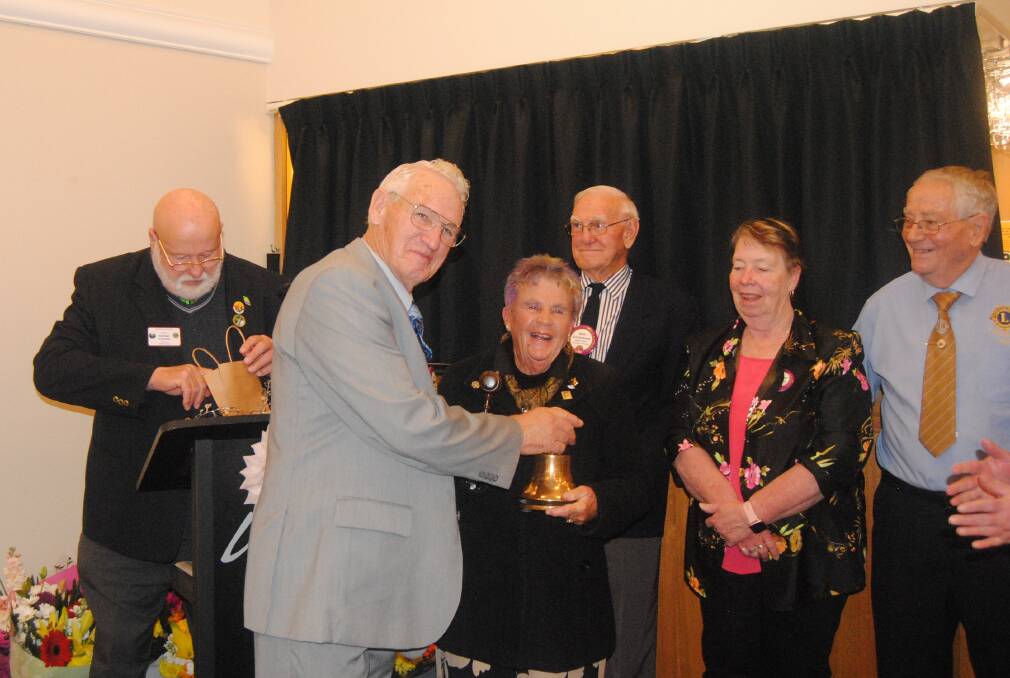 Ron Furniss handing the presidency over to Prue Rickard. Picture by Burney Wong.