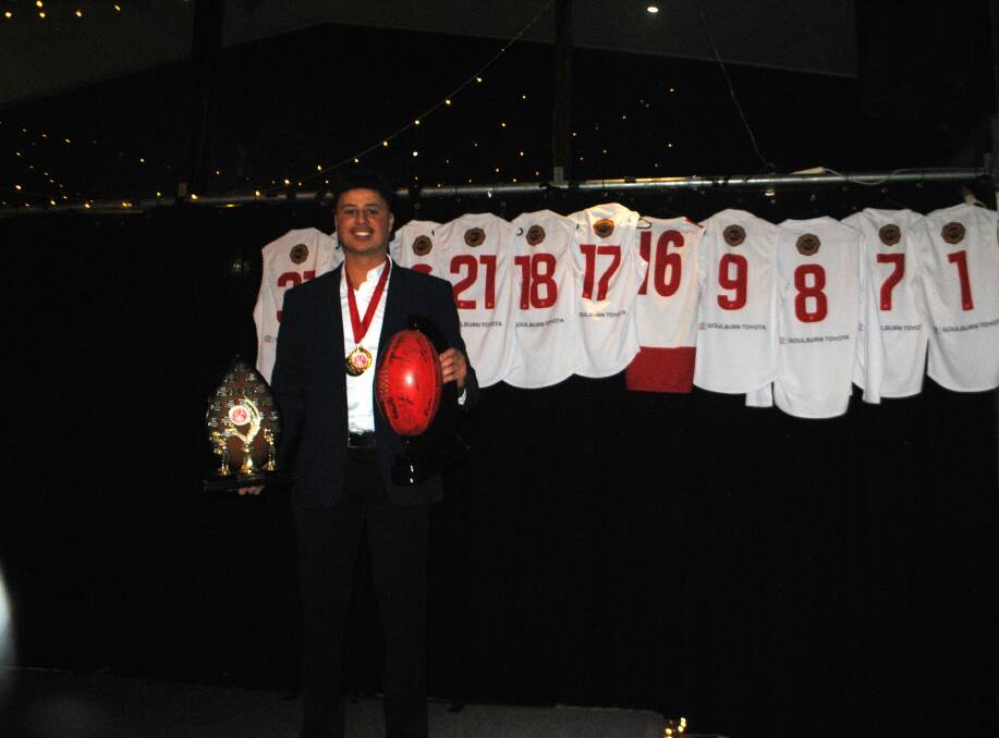 Flynn Henare with his best and fairest award. Picture by Burney Wong. 
