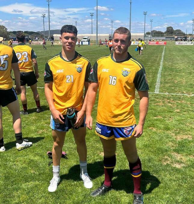 Ethan Alaia and Trent Jeffreys will be in the Canberra Raiders' SG Ball u19s side. Pictures supplied. 