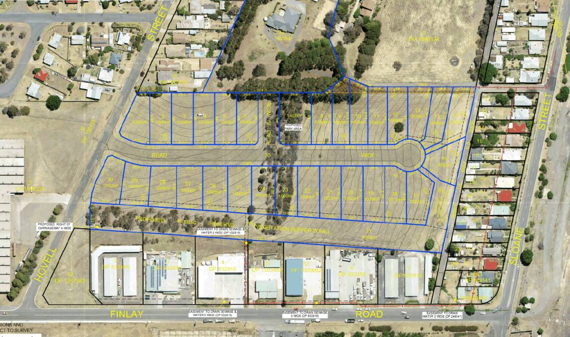 GONE!: The 29-lot subdivision in Hovell Street was designed with larger lots and wider roads. The parcel sold at auction on Friday. Image supplied.