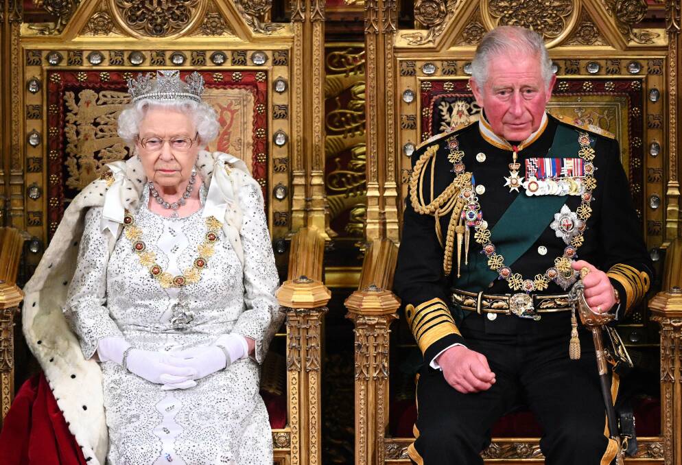 King Charles, then the Prince of Wales, with mother Queen Elizabeth II at the Palace of Westminster in 2019. Picture by Getty Images