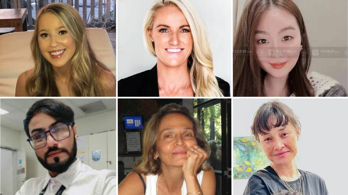 Dawn Singleton, Ashlee Good, Yixuan Cheng, Faraz Tahir, Pikria Darchia and Jade Young were killed in the Bondi stabbing attack on April 13, 2024. Pictures supplied/Linkedin//Nine News