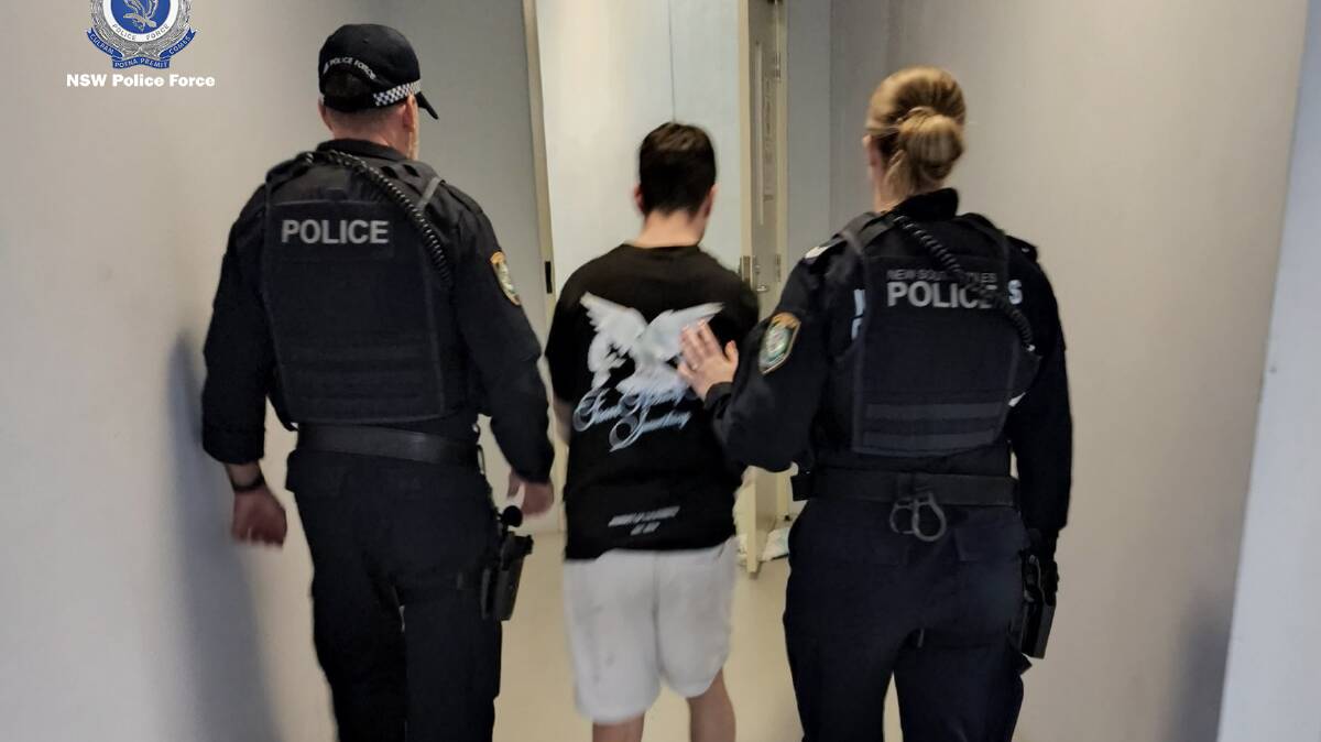 Officers arresting an 18-year-old male on May 29, 2024 after a string of alleged offences. Picture by NSW Police 
