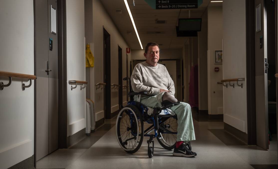 Amputee David Harkness has been stuck in hospital since September amid delays processing requests for funding for home modifications. Picture: Karleen Minney