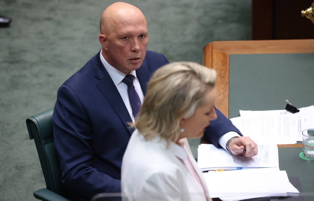 Opposition leader Peter Dutton and deputy Sussan Ley. Picture by James Croucher
