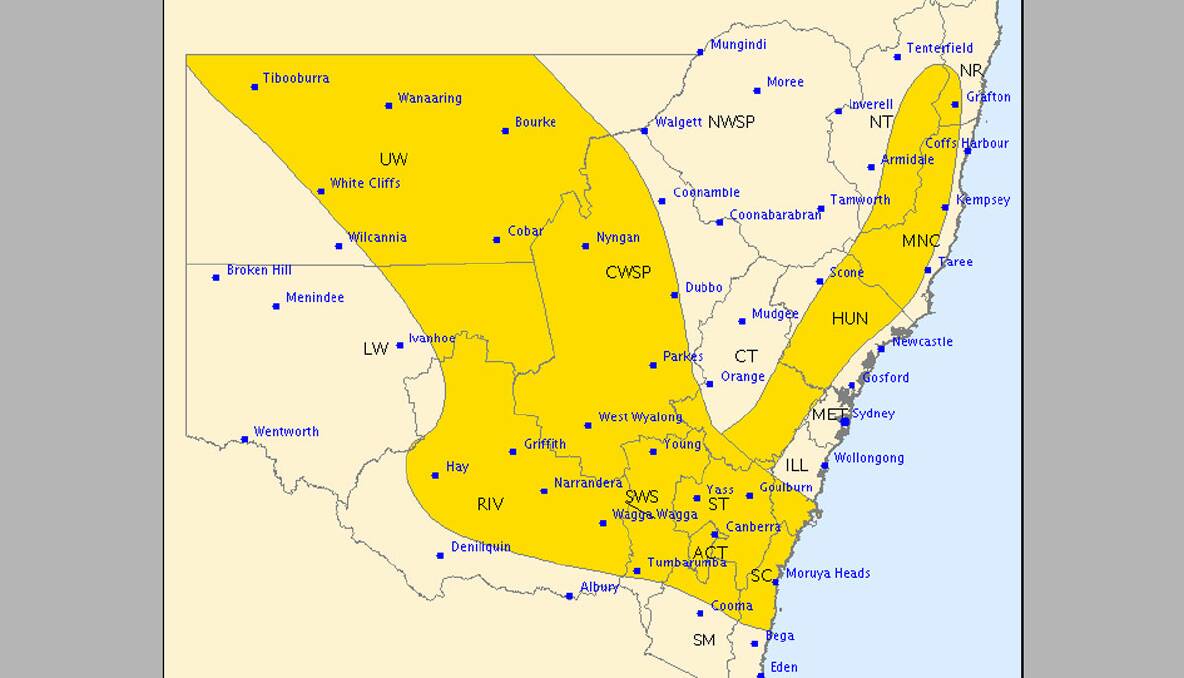 Severe thunderstorm warning for parts of NSW