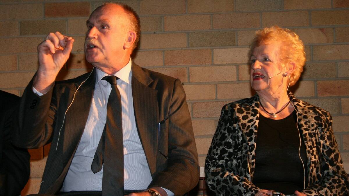  MEMORIES: Mick Lowe, now a Canberra Catholic Primary School principal, and his mother, Mary from Batemans Bay, exchanged humorous banter on the Q&A panel at the 50th anniversary dinner on Thursday night. 